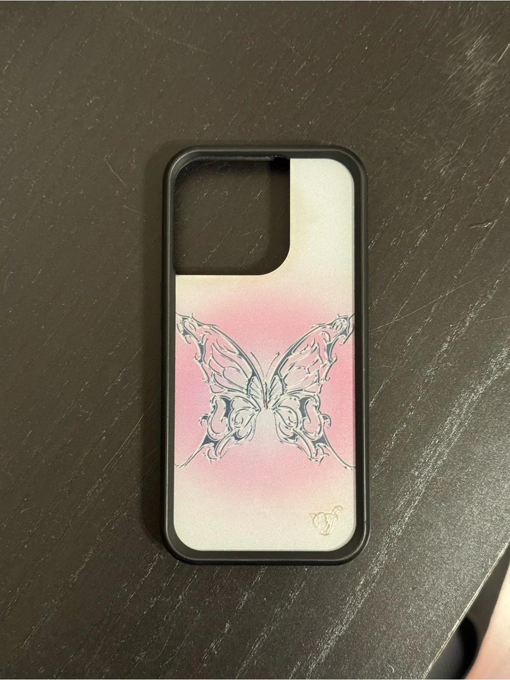 Pink Wildflower Butterfly Gradient Phone Case for iPhone 15 pro